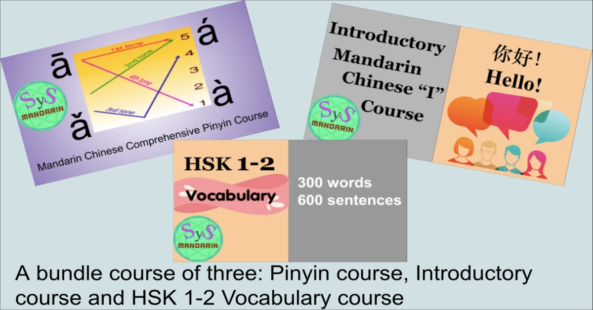 Bundle of three courses SyS Mandarin Chinese Academy